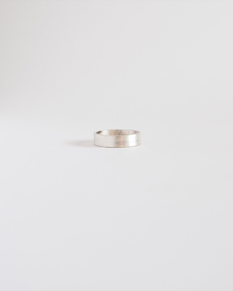 Brushed Medium Square Silver Band