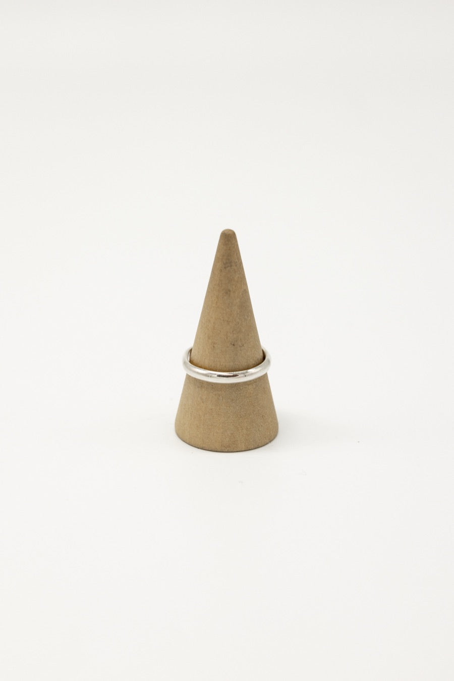 Medium Half Round Silver Band