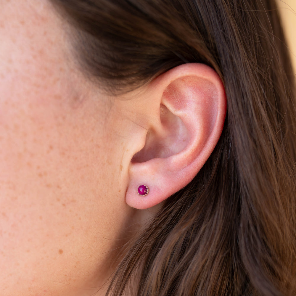 Polka Dot Studs - Magenta