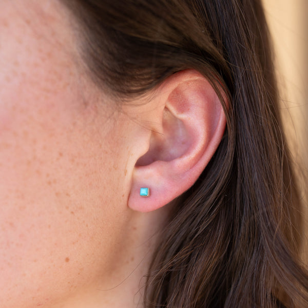 Tile Studs Petite - Turquoise