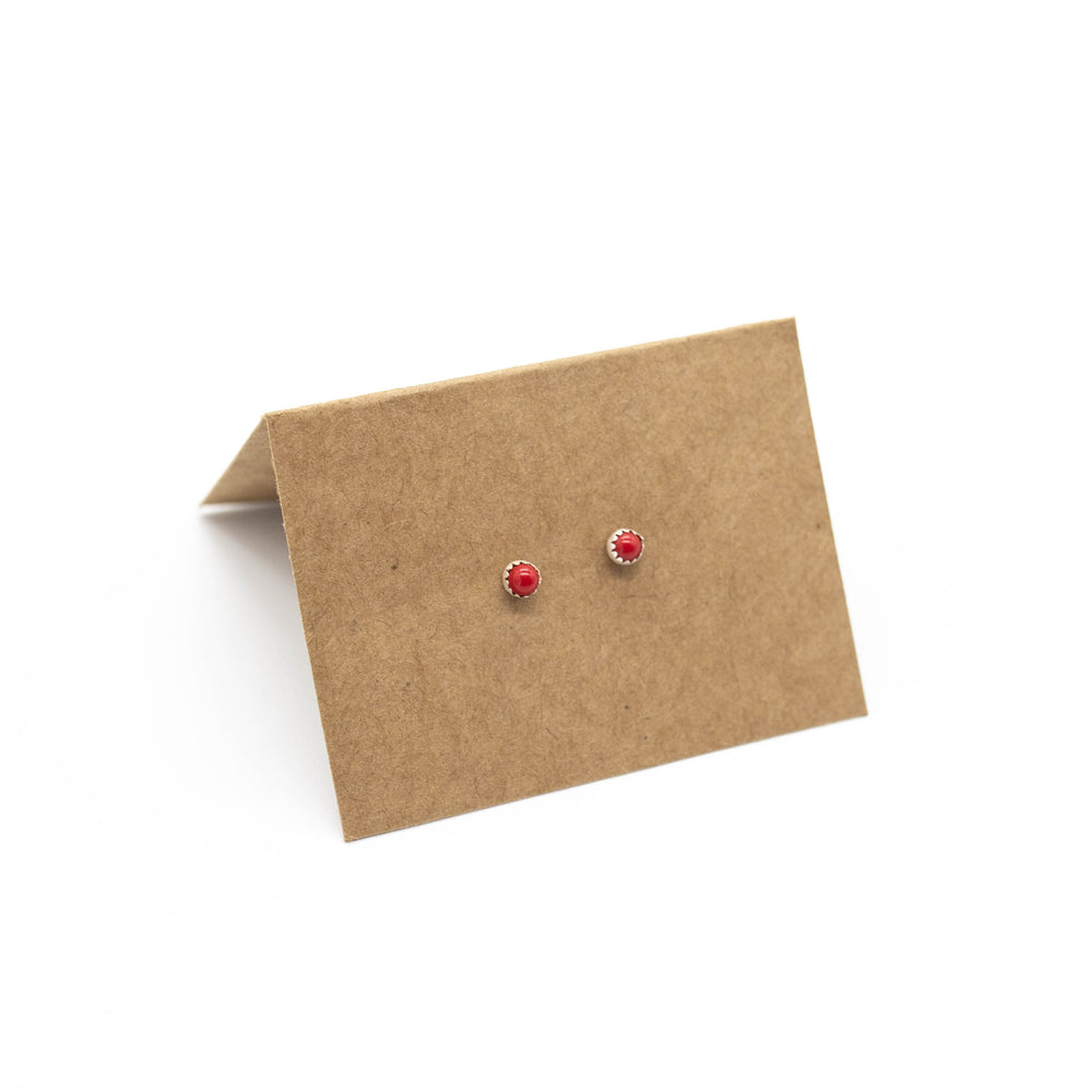 Polka Dot Studs - Red