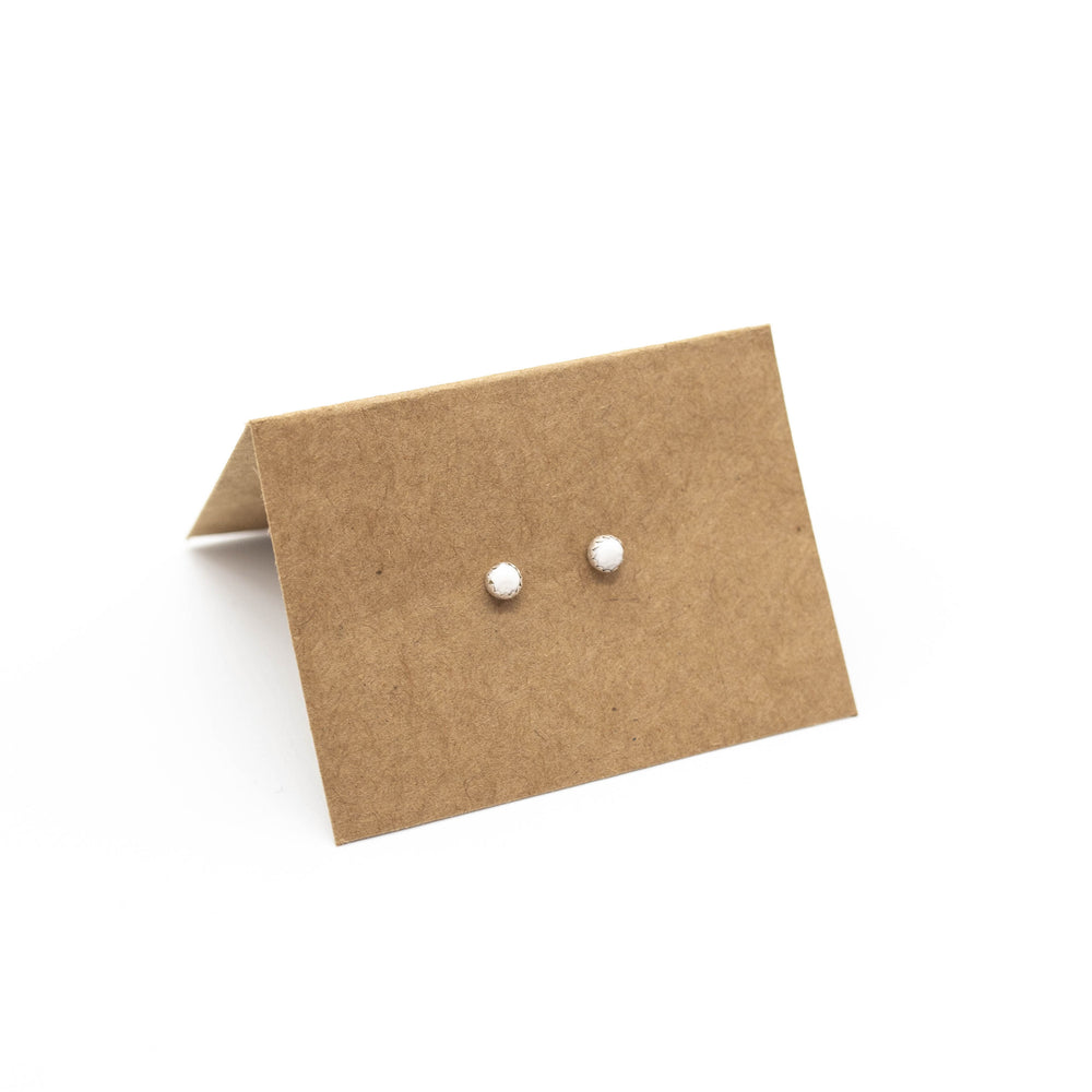 Polka Dot Studs - Howlite