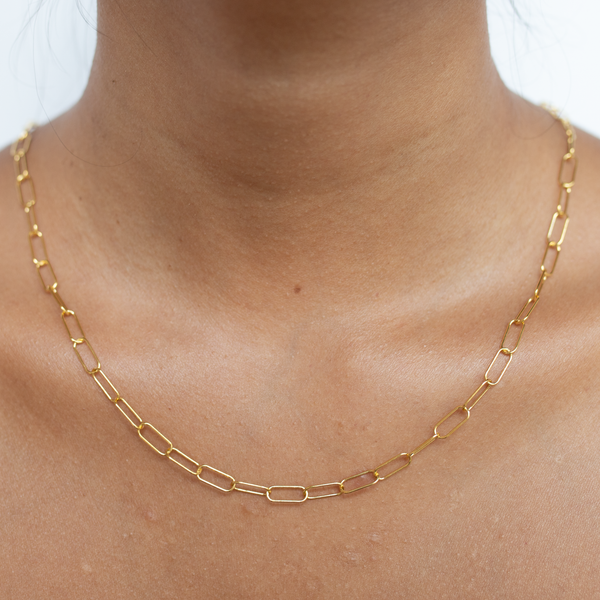 Gold Paperclip Necklace Chain