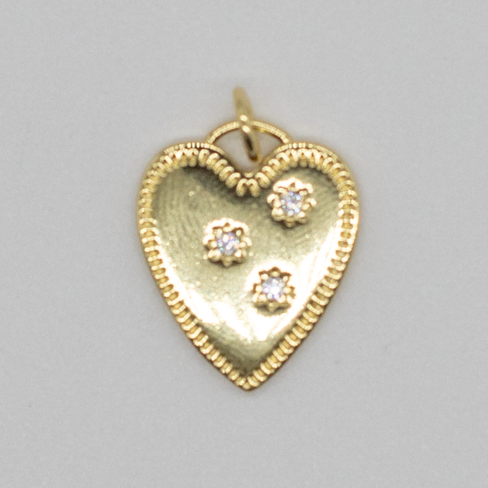 Gold Pave Heart