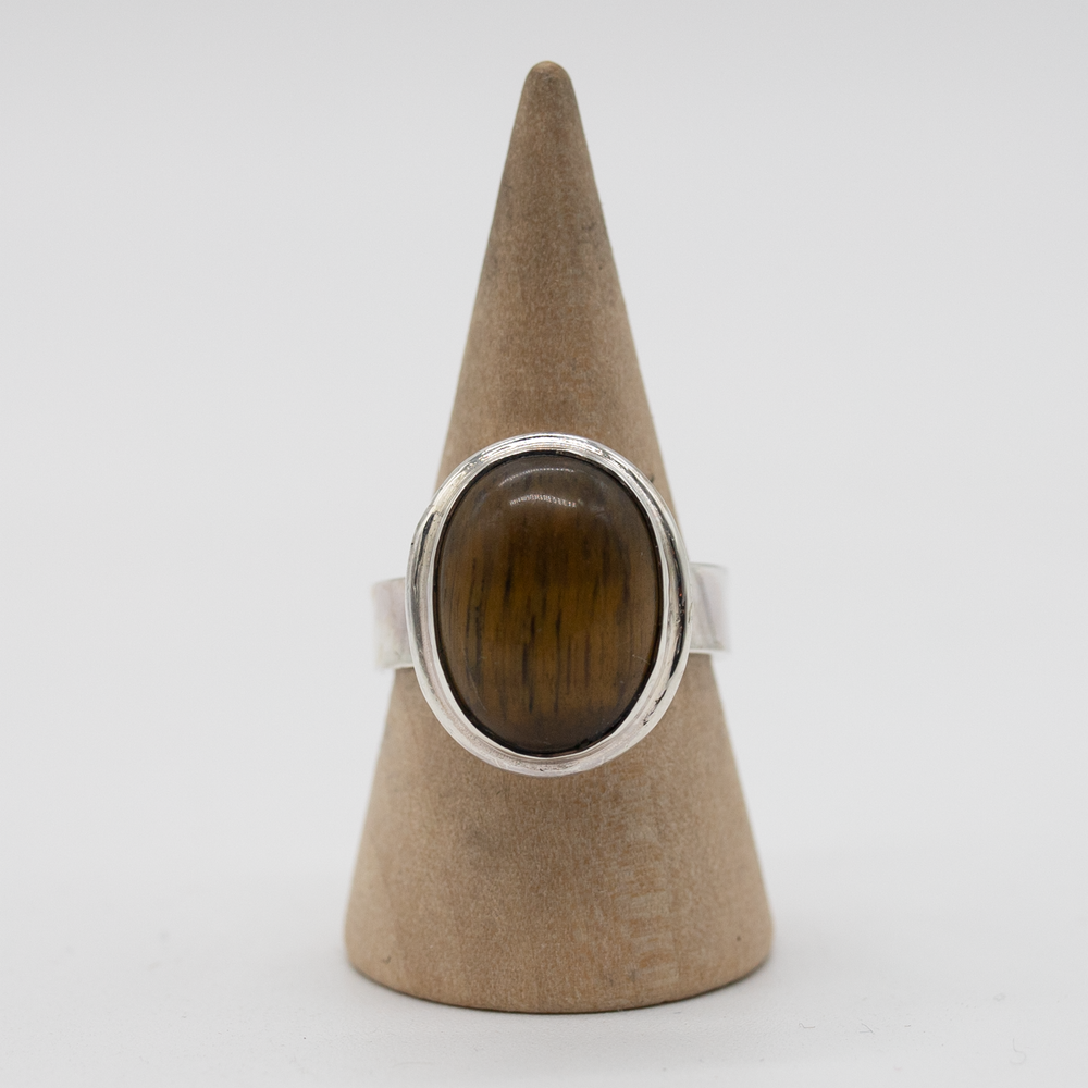 Tiger’s Eye Oval Ring — Size 7