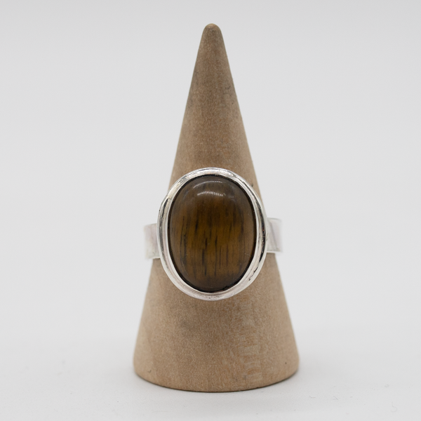 Tiger’s Eye Oval Ring — Size 7