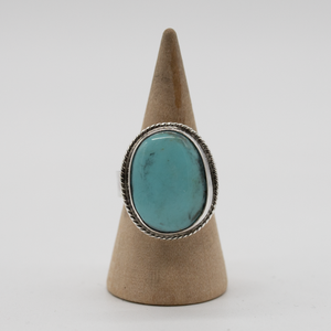 Turquoise Oval Ring — Size 6