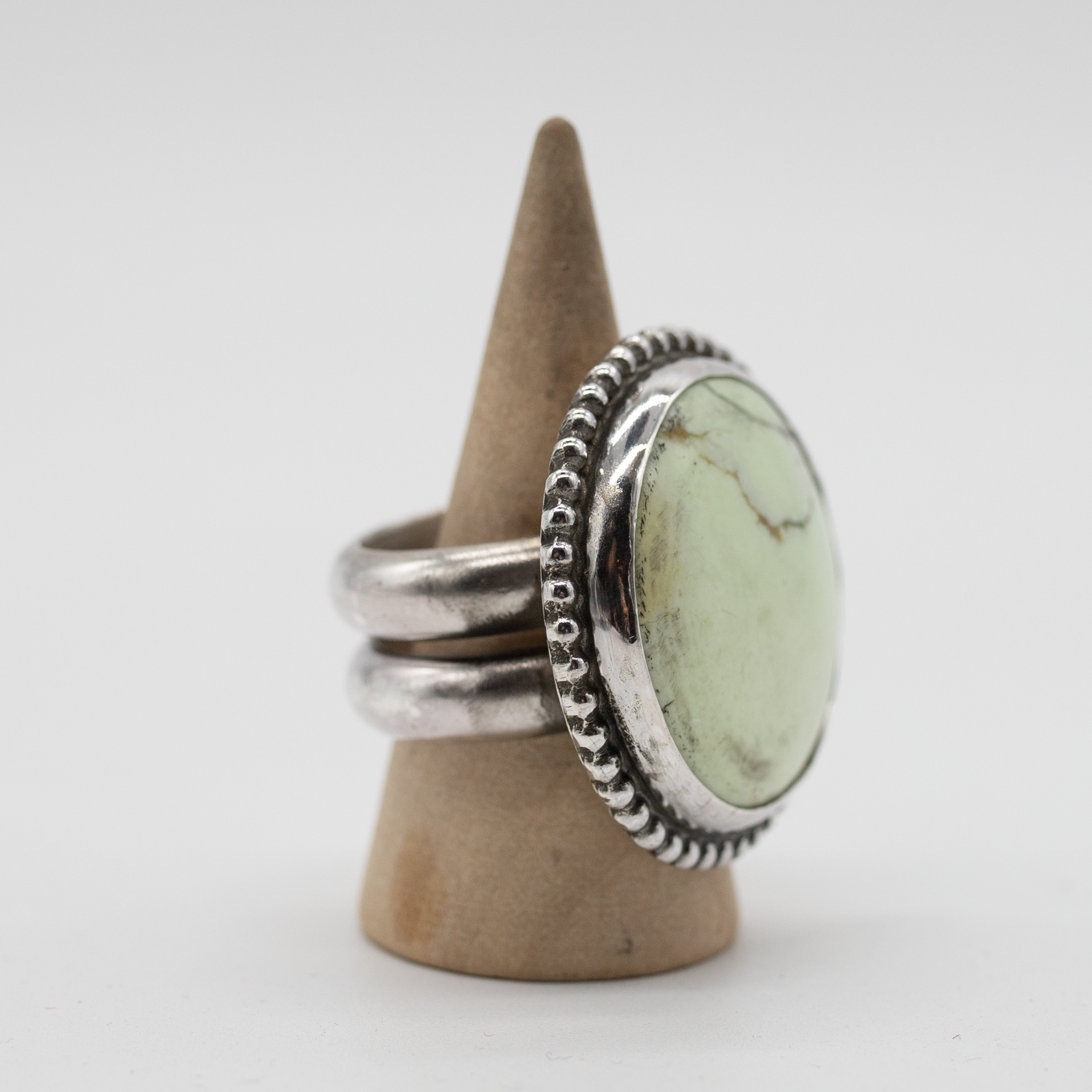 Mint Green Variscite Statement Ring — Size 8
