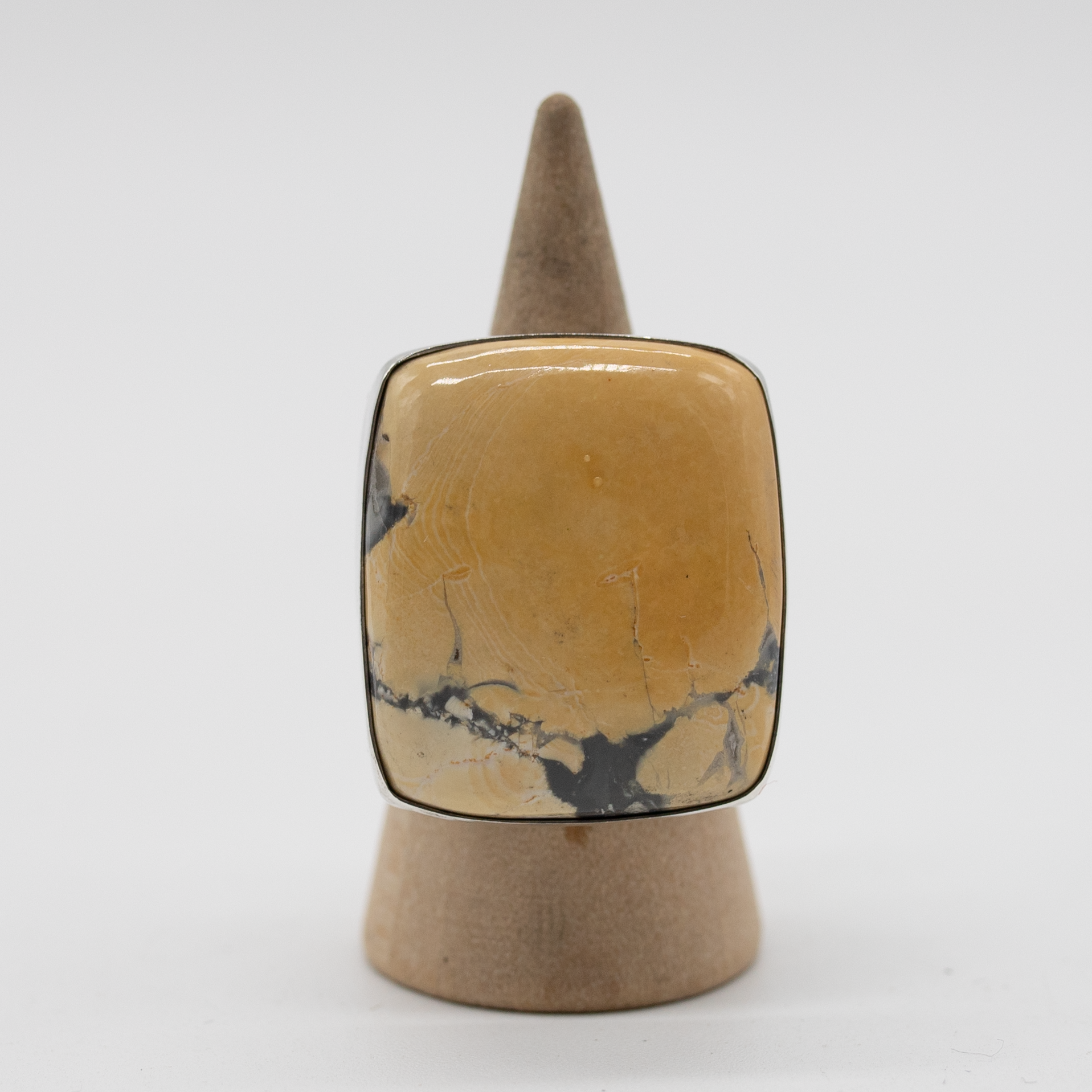 Yellow Turquoise Statement Ring — Size 6