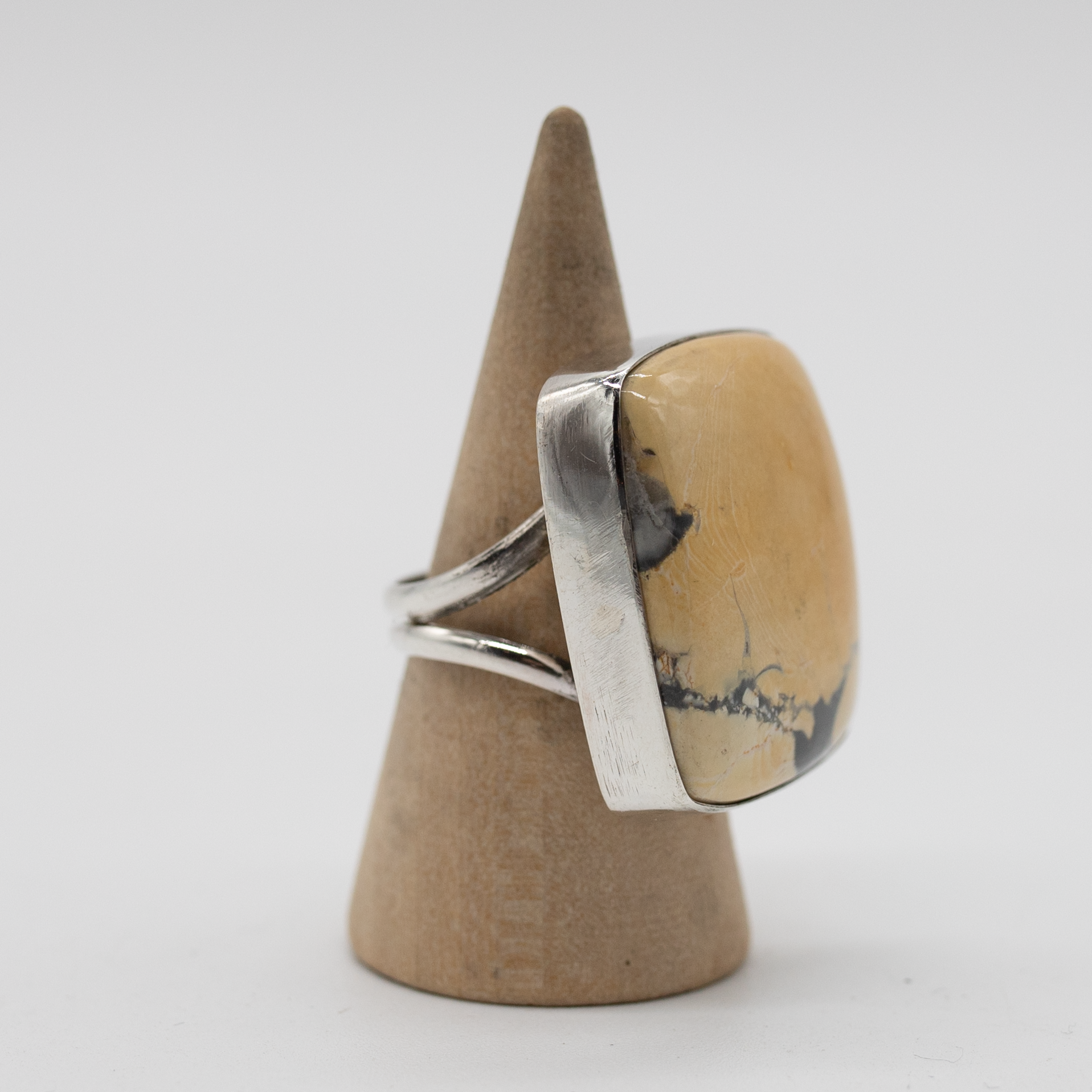 Yellow Turquoise Statement Ring — Size 6