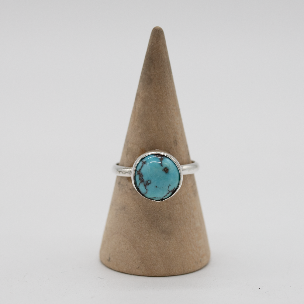Round Turquoise Ring — Size 6