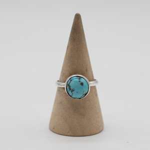 Round Turquoise Ring — Size 6