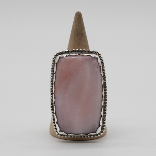 Pink Conch Shell Statement Ring — Size 8.5