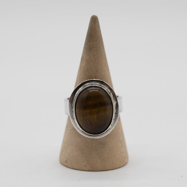 Tiger’s Eye Oval Ring — Size 7