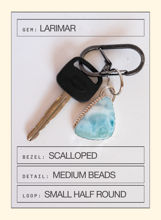 Larimar Necklace (Small Half Round) — spec