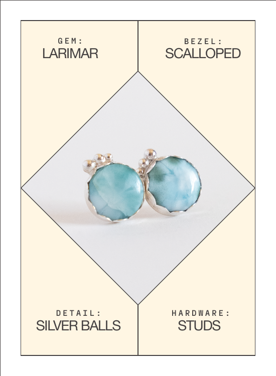 Larimar Stud Earrings — spec