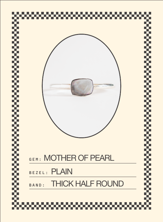 Mother Of Pearl Ring (Thick Half Round) — spec