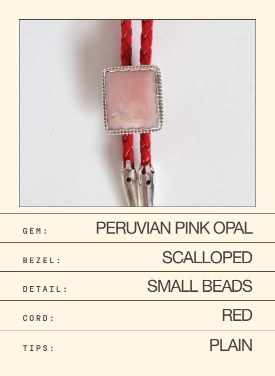 Peruvian Pink Opal Bolo — spec
