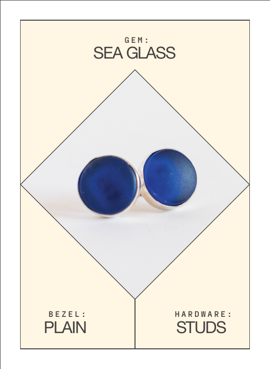 Sea Glass Stud Earrings — spec
