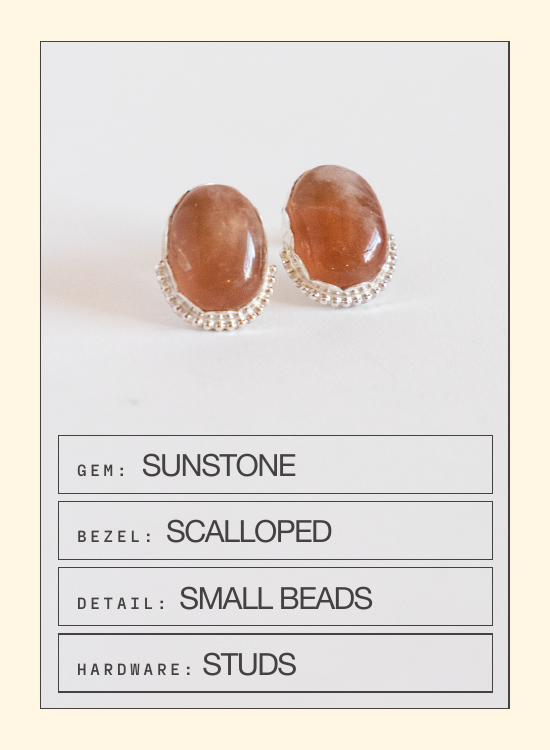 Sunstone Stud Earrings — spec