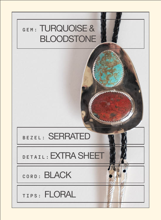 Turquoise & Bloodstone Bolo — spec