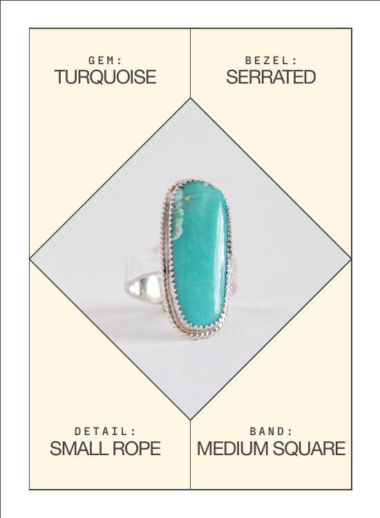 Turquoise Ring (Medium Square) — spec